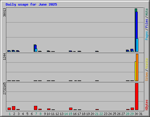 Daily usage for June 2025